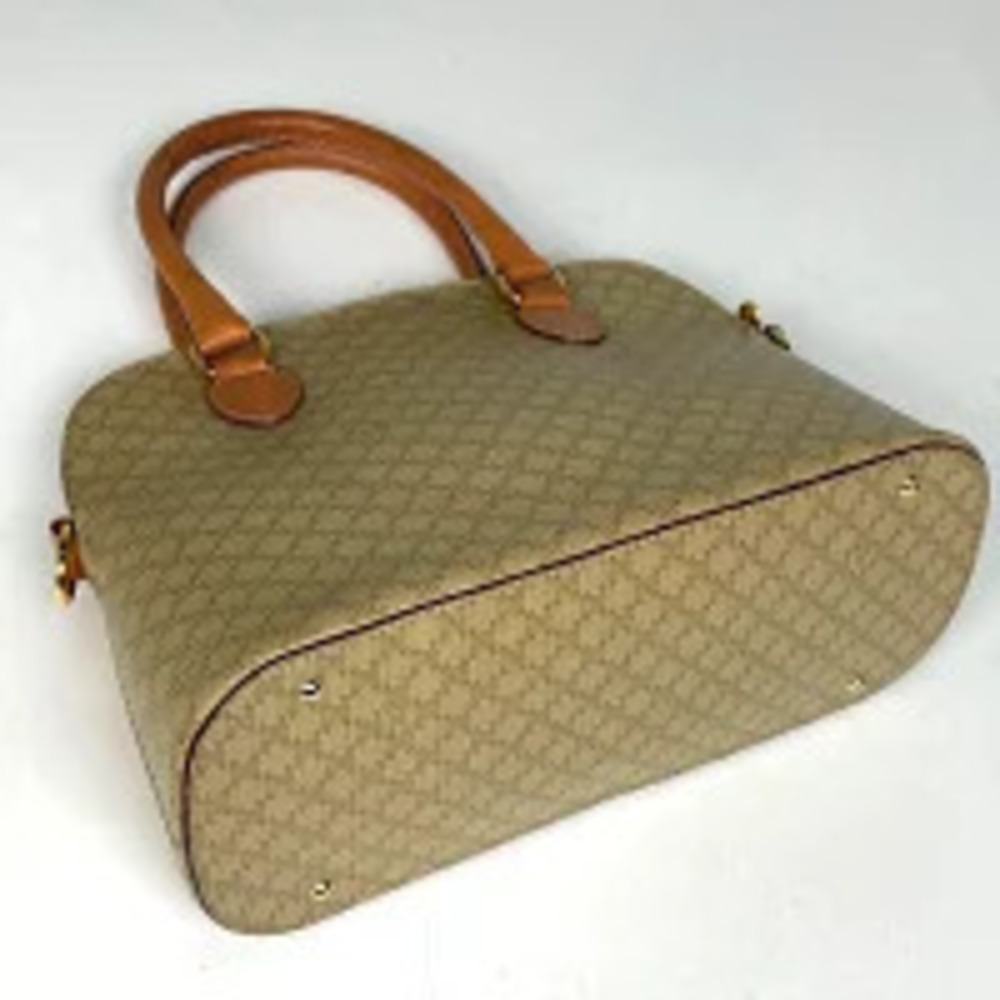 Celine Shoulder Macadam Beige Bag Canvas 2way Tan